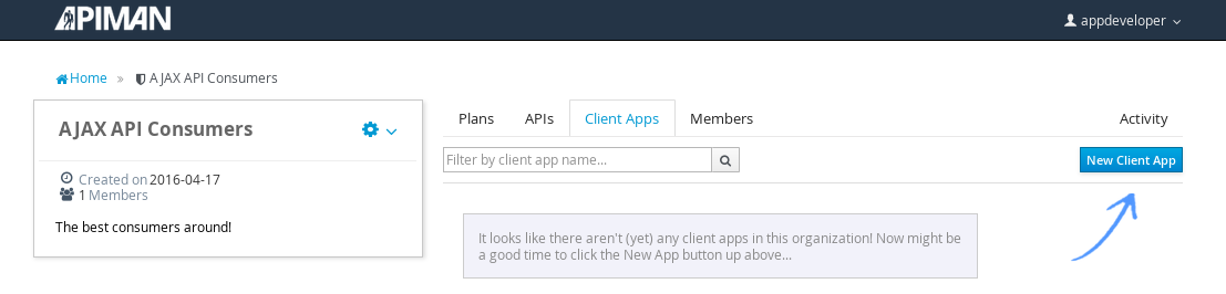 Add a new client app